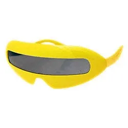 MOUTH Yellow Freaky 80s Shield Sunglasses sold by Giant Vintage