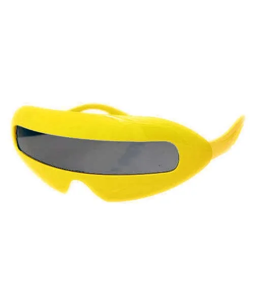 MOUTH Yellow Freaky 80s Shield Sunglasses sold by Giant Vintage product image thumbnail 2