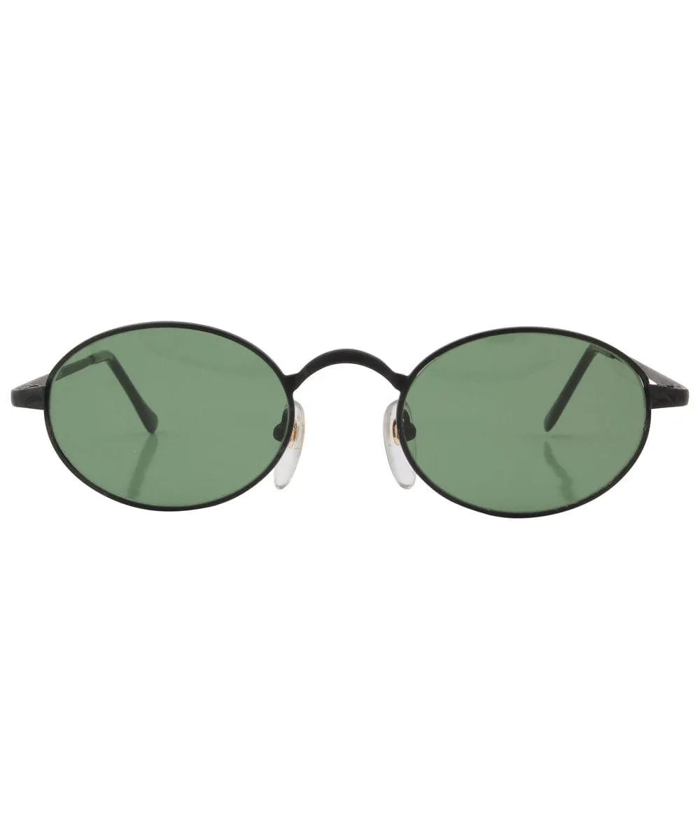 HARTLEY Black Oval Sunglasses sold by Giant Vintage product image thumbnail 3