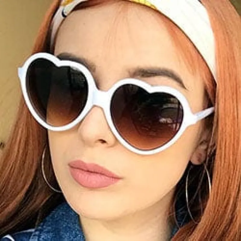 VINTAGE HEARTS White Womens Sunglasses sold by Giant Vintage