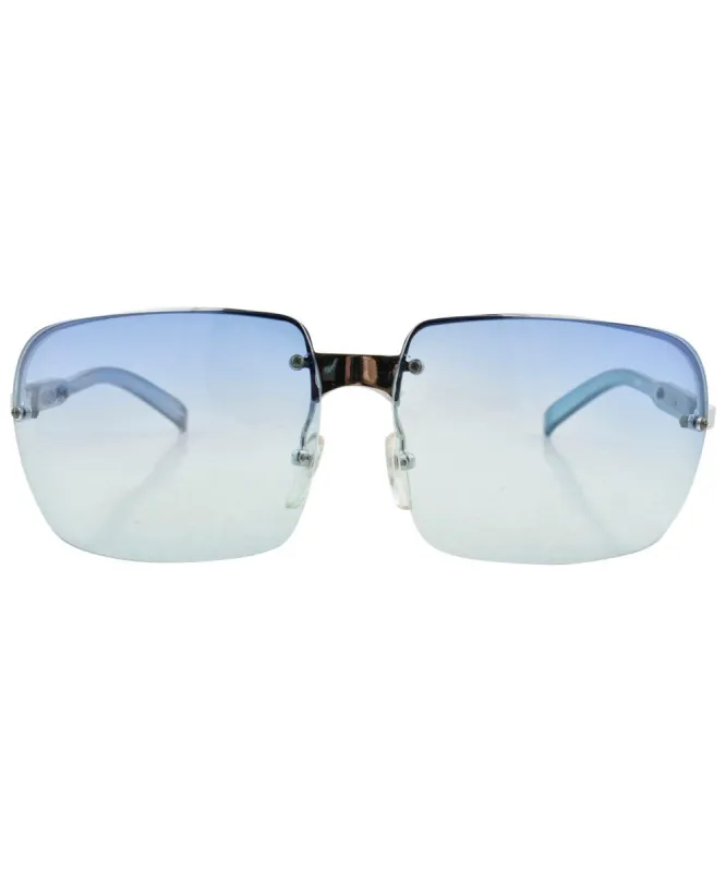 VEGAS Blue Rimless Sunglasses sold by Giant Vintage