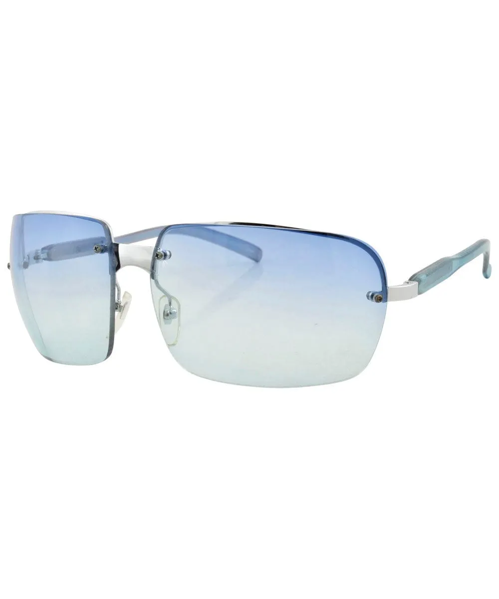 VEGAS Blue Rimless Sunglasses sold by Giant Vintage product image thumbnail 2