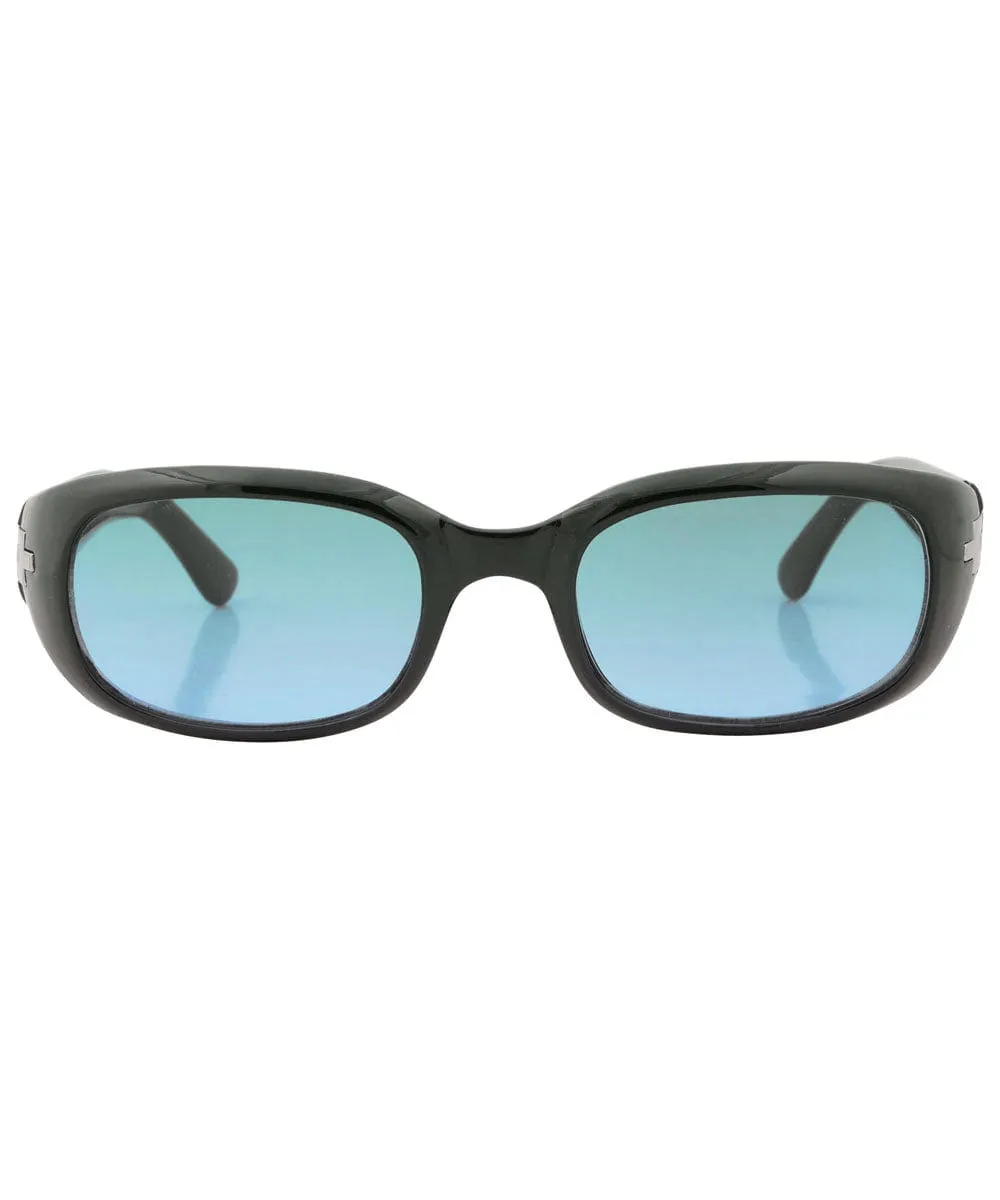 JUNIE Black/Blue Square Sunglasses sold by Giant Vintage product image thumbnail 3