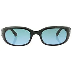 JUNIE Black/Blue Square Sunglasses sold by Giant Vintage