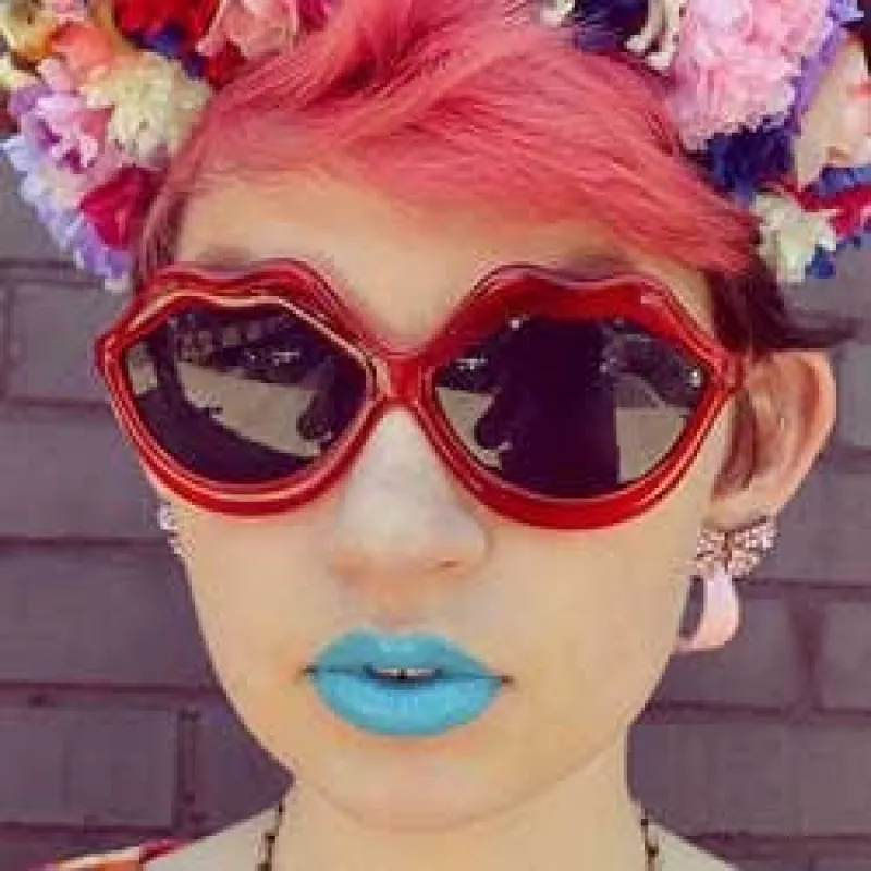 MWAH! Red/SD Lip-Shaped Sunglasses sold by Giant Vintage