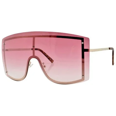 LUXE DELUX Pink Oversized Shield Sunglasses sold by Giant Vintage product image thumbnail 2