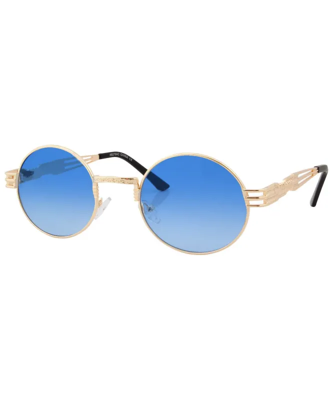 LUVAH Blue/Gold Oval Sunglasses sold by Giant Vintage