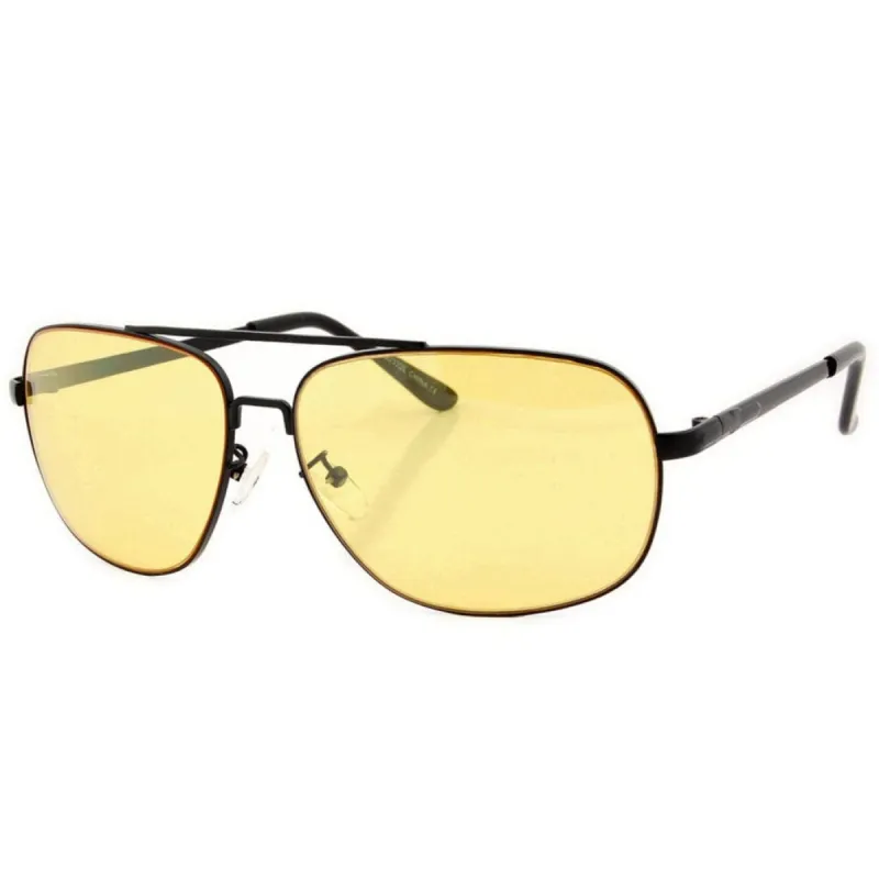 FRISK Black Aviator Sunglasses | Blue-Blocker | Night Driving sold by Giant Vintage