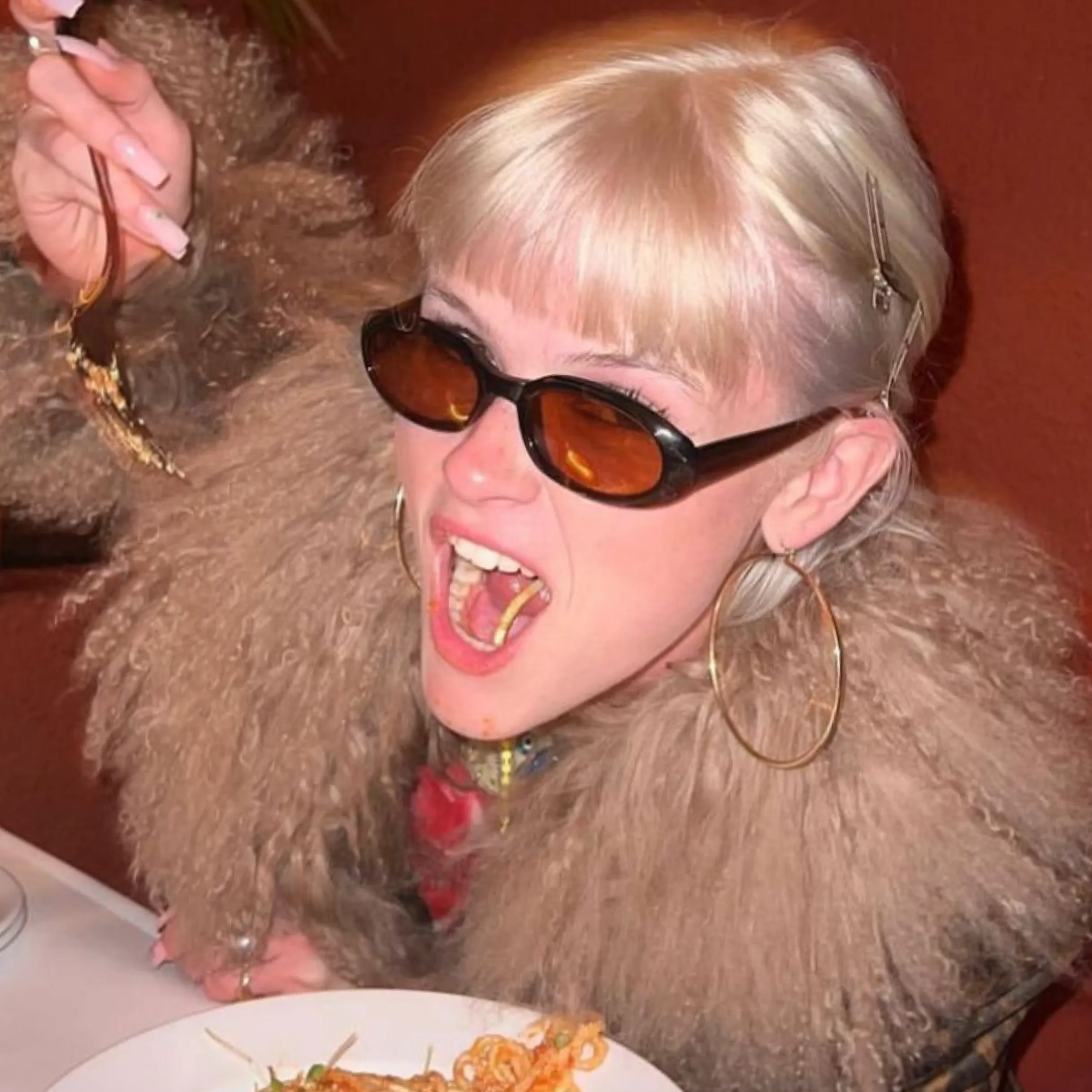 BURGER Orange Oval Sunglasses sold by Giant Vintage product image thumbnail 2