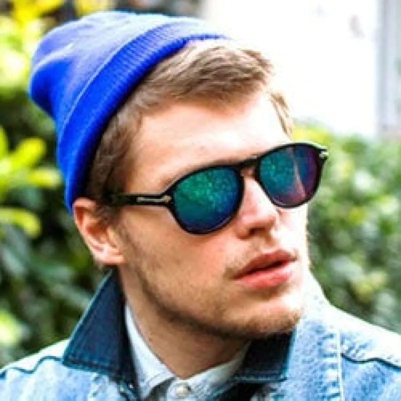 BILOXI Matte Black Aviator Sunglasses sold by Giant Vintage