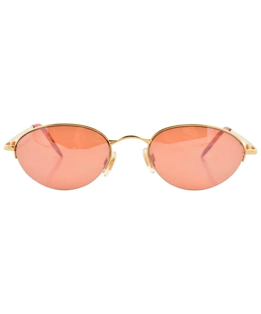 COVERT Gold Oval Sunglasses sold by Giant Vintage product image thumbnail 3