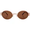 GOODS Gold/Brown 90s Oval Sunglasses sold by Giant Vintage