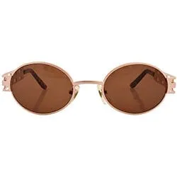 GOODS Gold/Brown 90s Oval Sunglasses sold by Giant Vintage