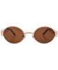 GOODS Gold/Brown 90s Oval Sunglasses sold by Giant Vintage