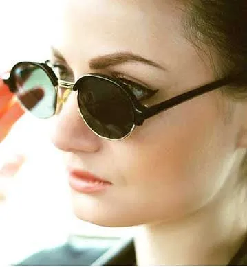 TUNEL Black Round Sunglasses sold by Giant Vintage product image thumbnail 3