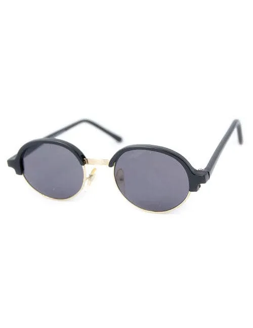 TUNEL Black Round Sunglasses sold by Giant Vintage product image thumbnail 2