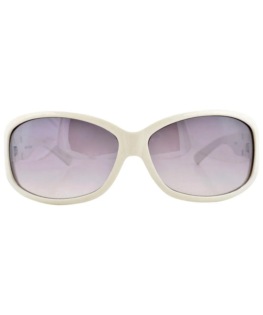 CHRISTIE White Fashion-Forward Y2K Sunglasses sold by Giant Vintage product image thumbnail 3