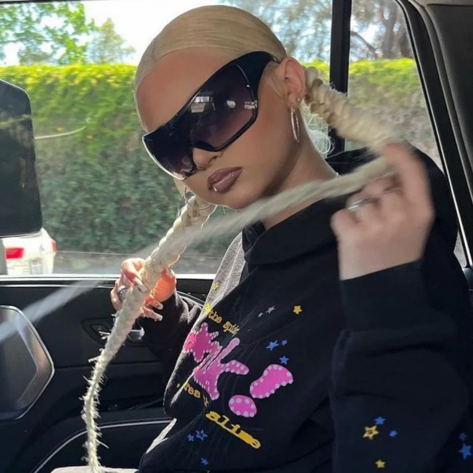 CALIENTE Black Shield Sunglasses *As Seen On: Alabama Barker* sold by Giant Vintage product image thumbnail 2