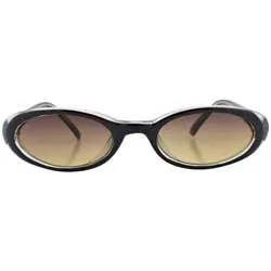 DUNKED Crystal Black Oval Sunglasses sold by Giant Vintage product image thumbnail 2