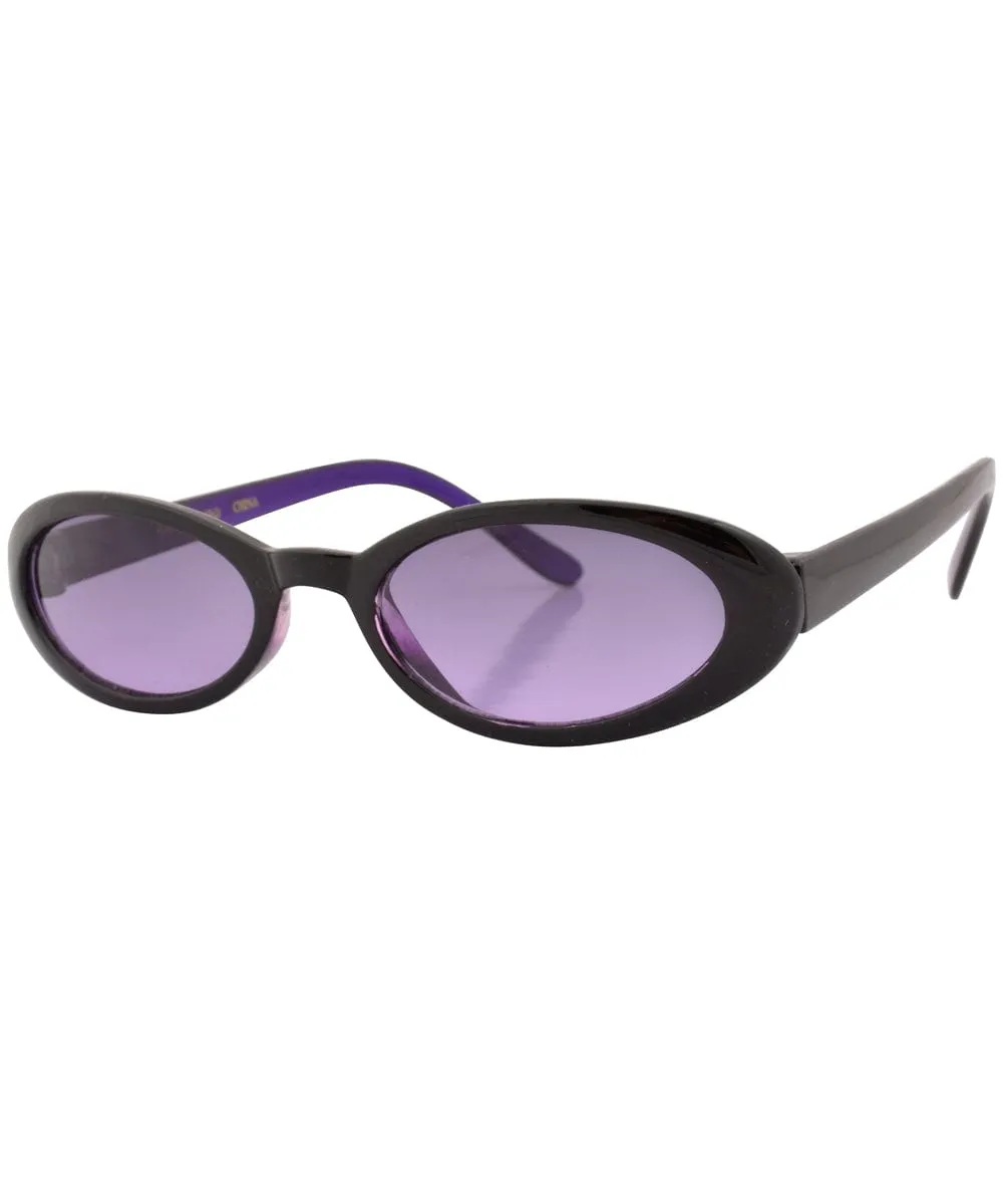 CHIKLET Purple Oval Sunglasses sold by Giant Vintage product image thumbnail 2