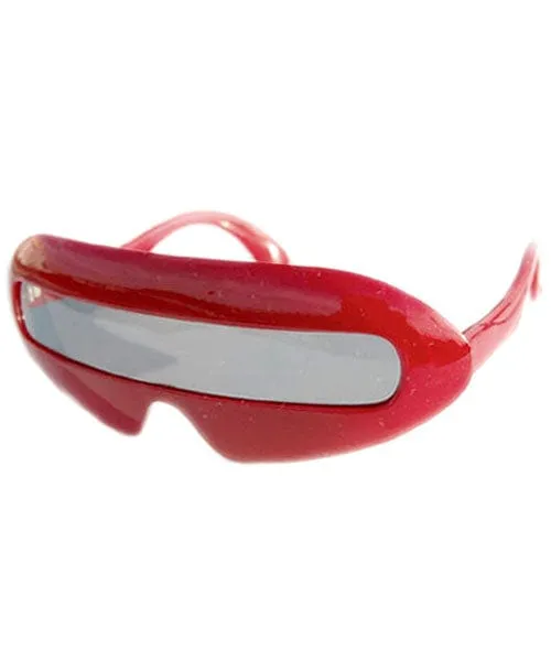 MOUTH Red Freaky 80s Shield Sunglasses sold by Giant Vintage product image thumbnail 2