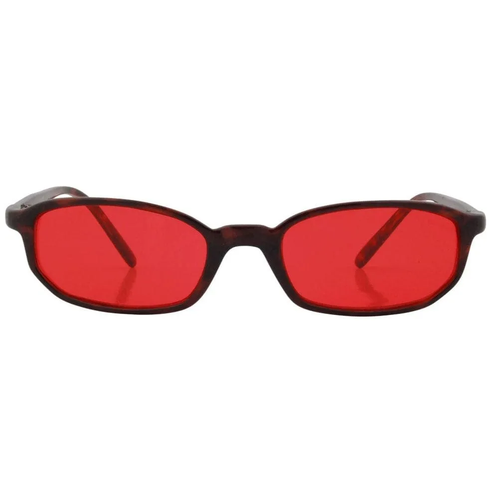 SHERLOCK Tortoise/Red Square 90s Sunglasses sold by Giant Vintage