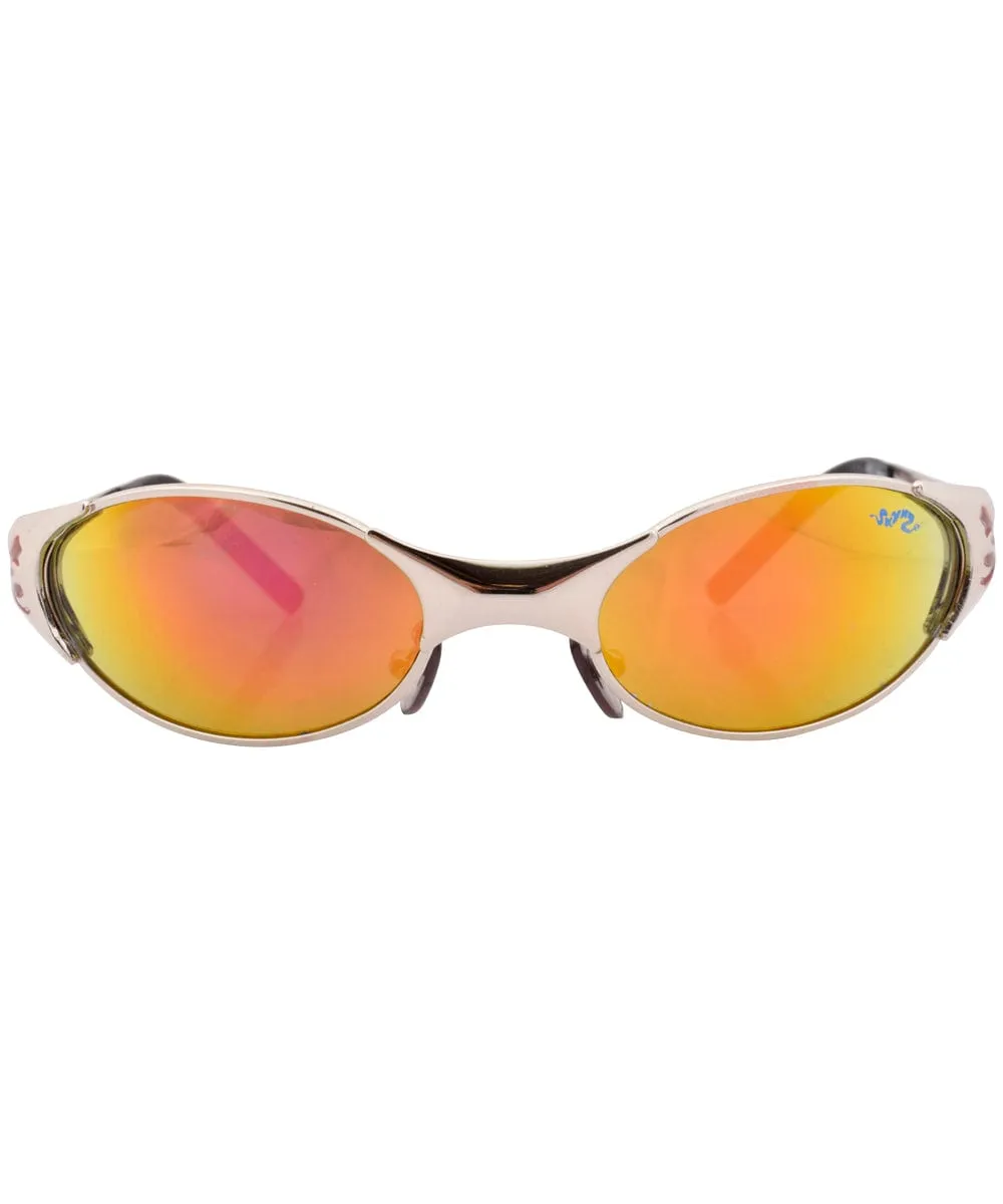 MYTHIC Silver/Fire Oval Sunglasses sold by Giant Vintage product image thumbnail 2