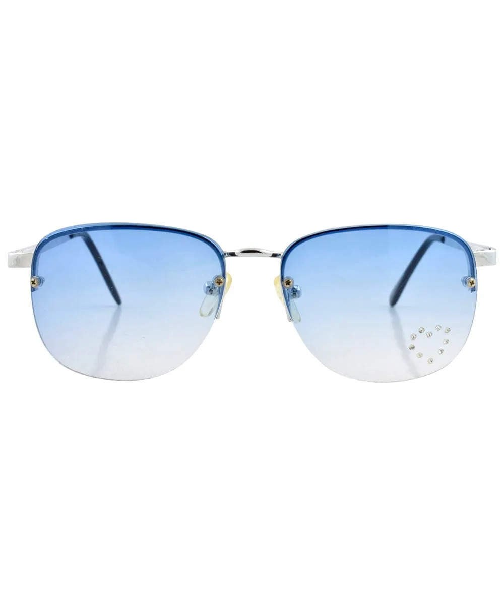 BIBBIDI Blue/Heart Rimless Sunglasses sold by Giant Vintage product image thumbnail 3