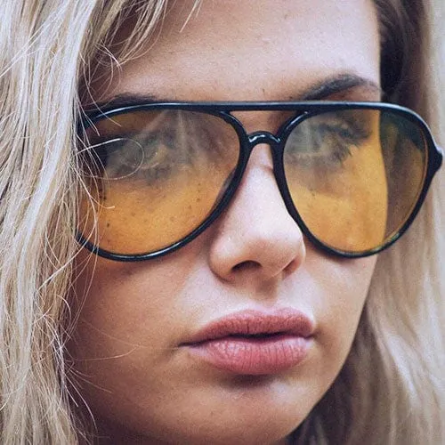 TRIG Black Aviator Sunglasses | Blueblockers | Night Driving sold by Giant Vintage product image thumbnail 2