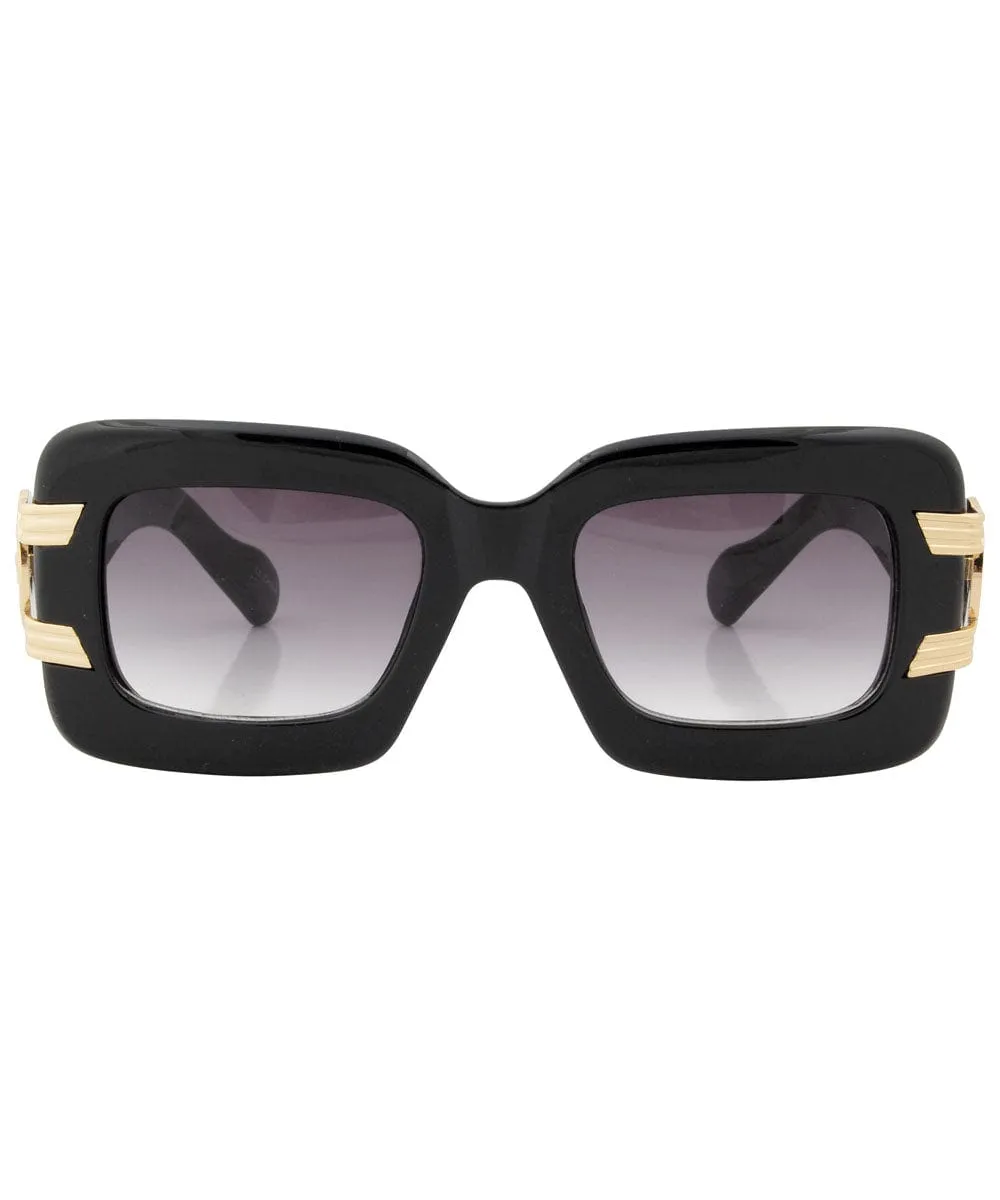 SMASH Black/Gold Oversized Sunglasses sold by Giant Vintage product image thumbnail 3