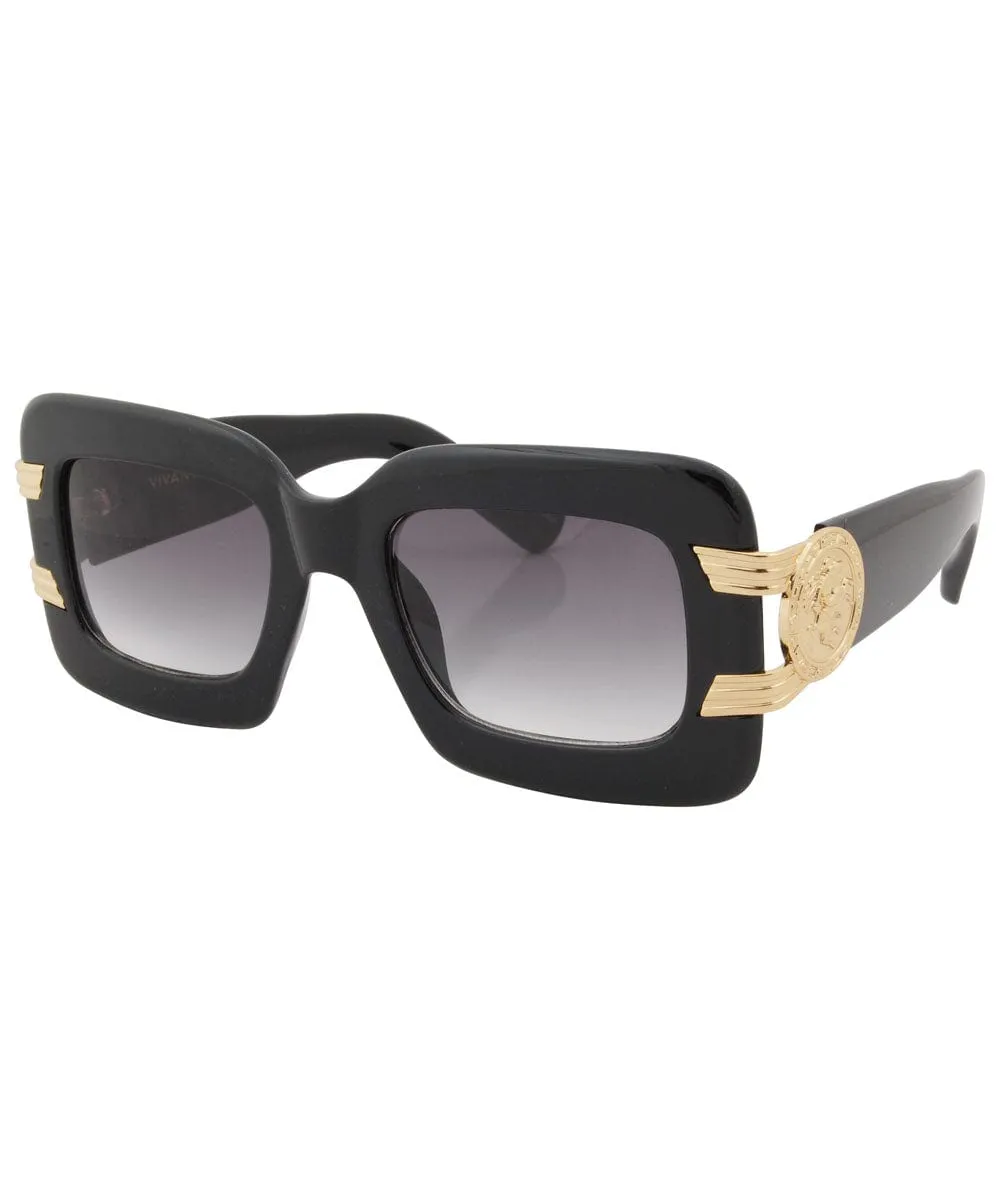 SMASH Black/Gold Oversized Sunglasses sold by Giant Vintage product image thumbnail 2