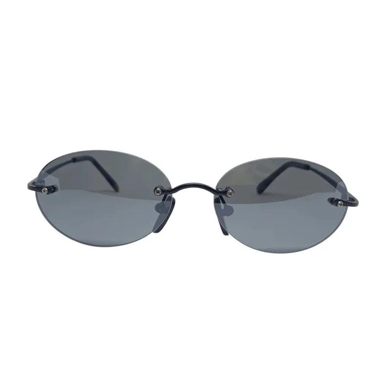 BARPH Black on Black Rimless Sunglasses sold by Giant Vintage