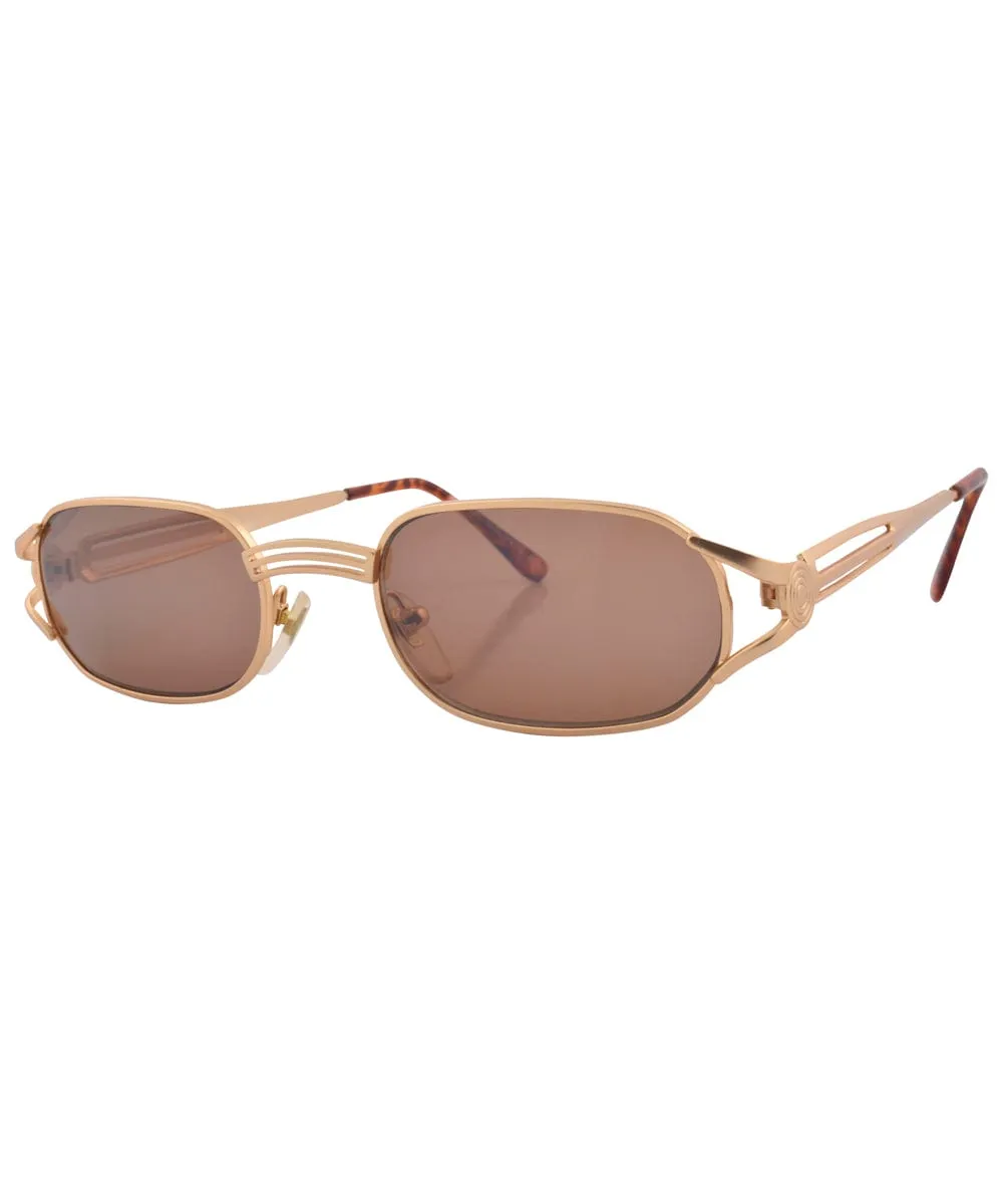 AUDIO Gold/Brown Oval Sunglasses sold by Giant Vintage product image thumbnail 2