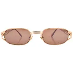 AUDIO Gold/Brown Oval Sunglasses sold by Giant Vintage