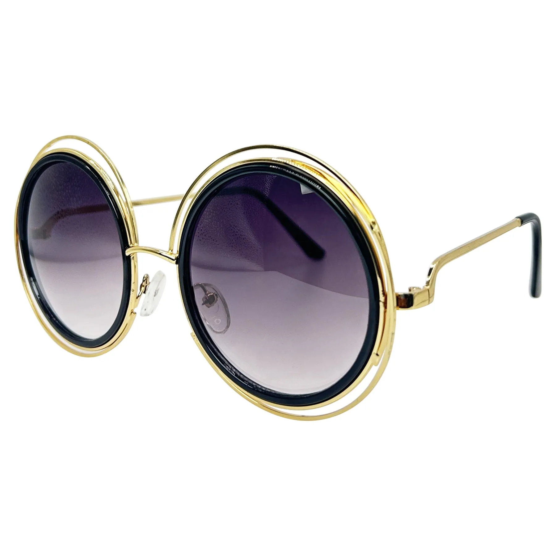 AURA Oversized Round Hippie Sunglasses sold by Giant Vintage product image thumbnail 2