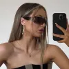 GLAZE TAWNY Smoke Rimless Shield Sunglasses sold by Giant Vintage