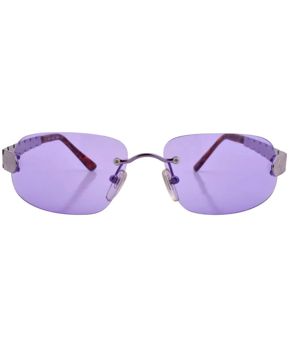 TAMPA Purple Rimless Sunglasses sold by Giant Vintage product image thumbnail 3