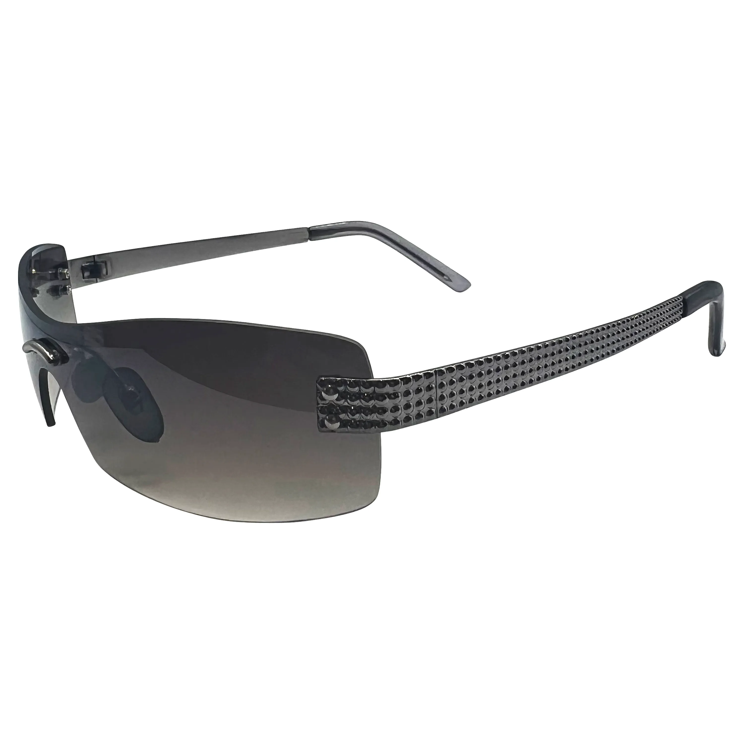 ROYALTY Smoke Y2k Sunglasses sold by Giant Vintage product image thumbnail 2