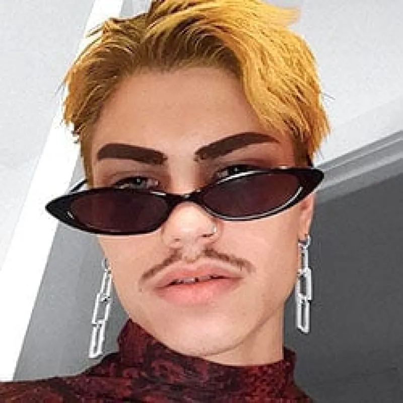 CHARLESTON Black Cat-Eye Sunglasses sold by Giant Vintage