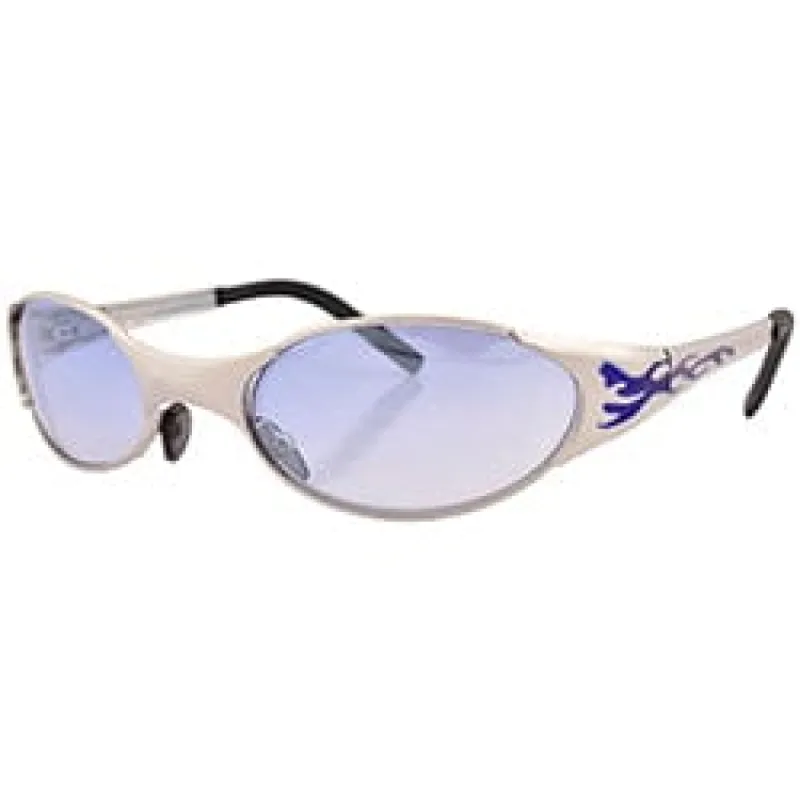 MYTHIC Silver/Blue Oval Sunglasses sold by Giant Vintage