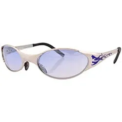 MYTHIC Silver/Blue Oval Sunglasses sold by Giant Vintage