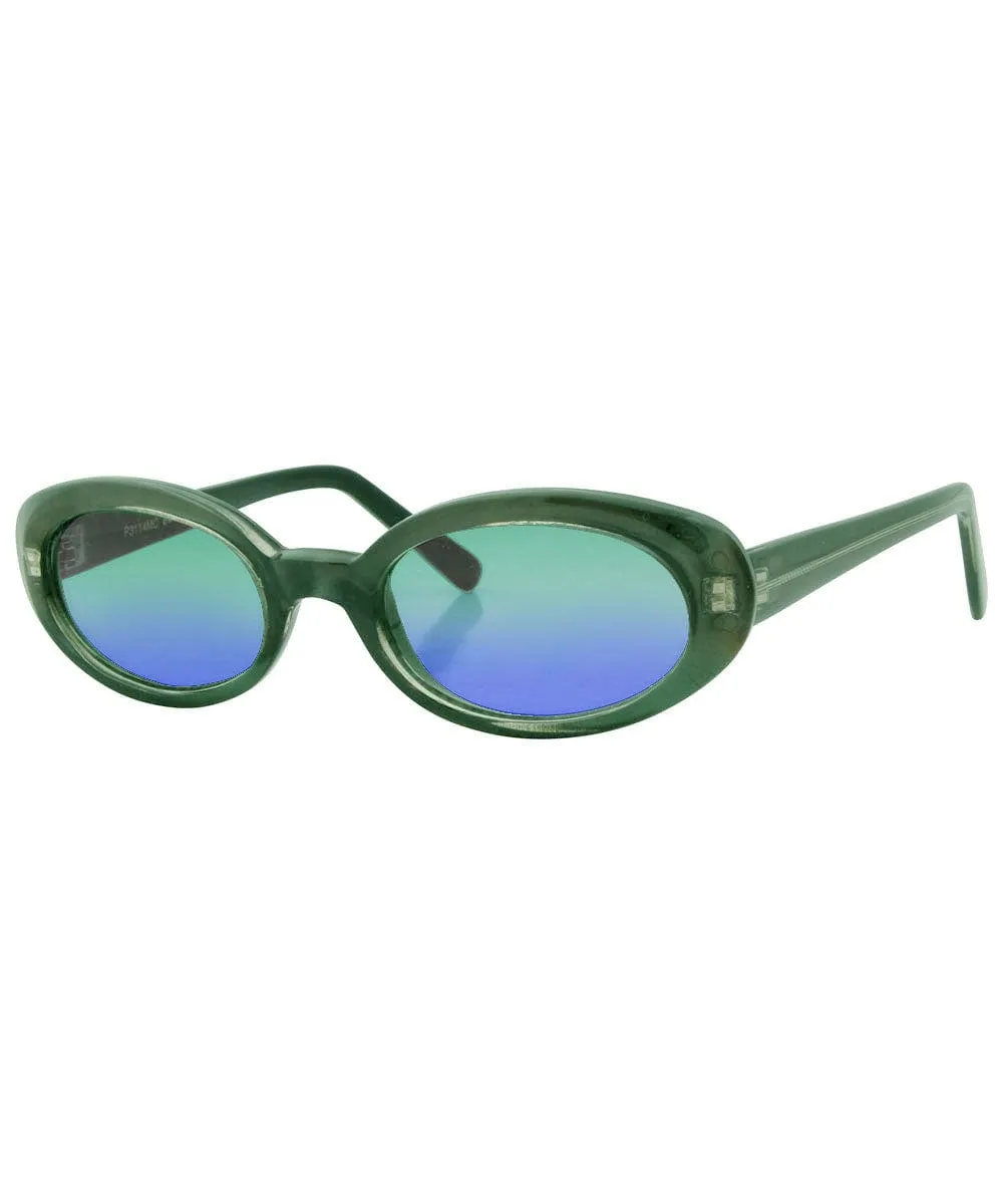 NOODLES Green/Blue Oval Sunglasses sold by Giant Vintage product image thumbnail 2