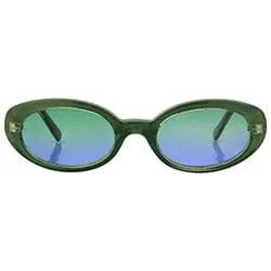 NOODLES Green/Blue Oval Sunglasses sold by Giant Vintage