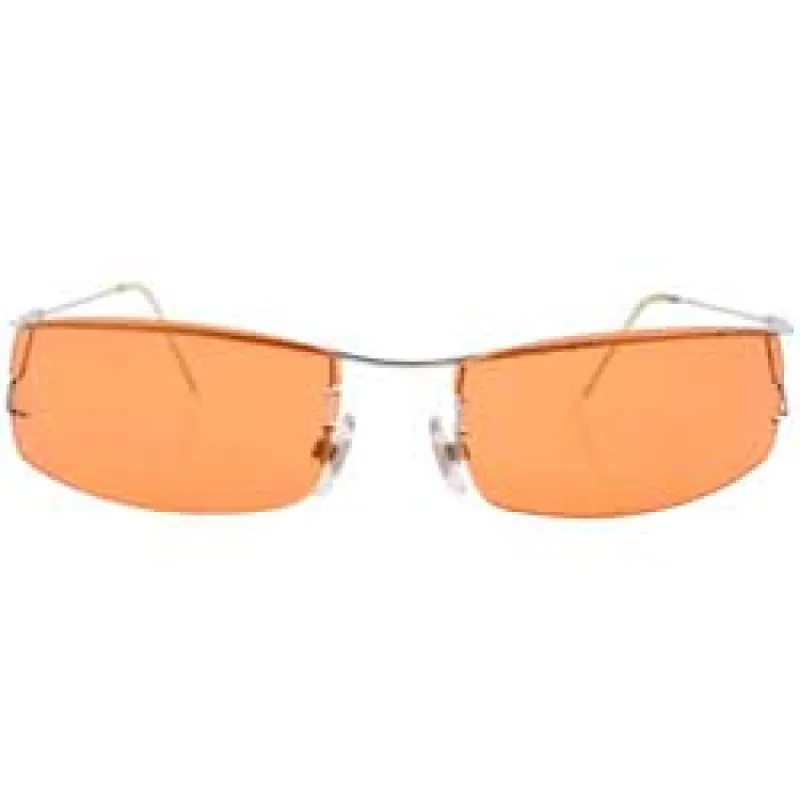 SLICKTATOR Silver/Orange Rimless Sunglasses sold by Giant Vintage