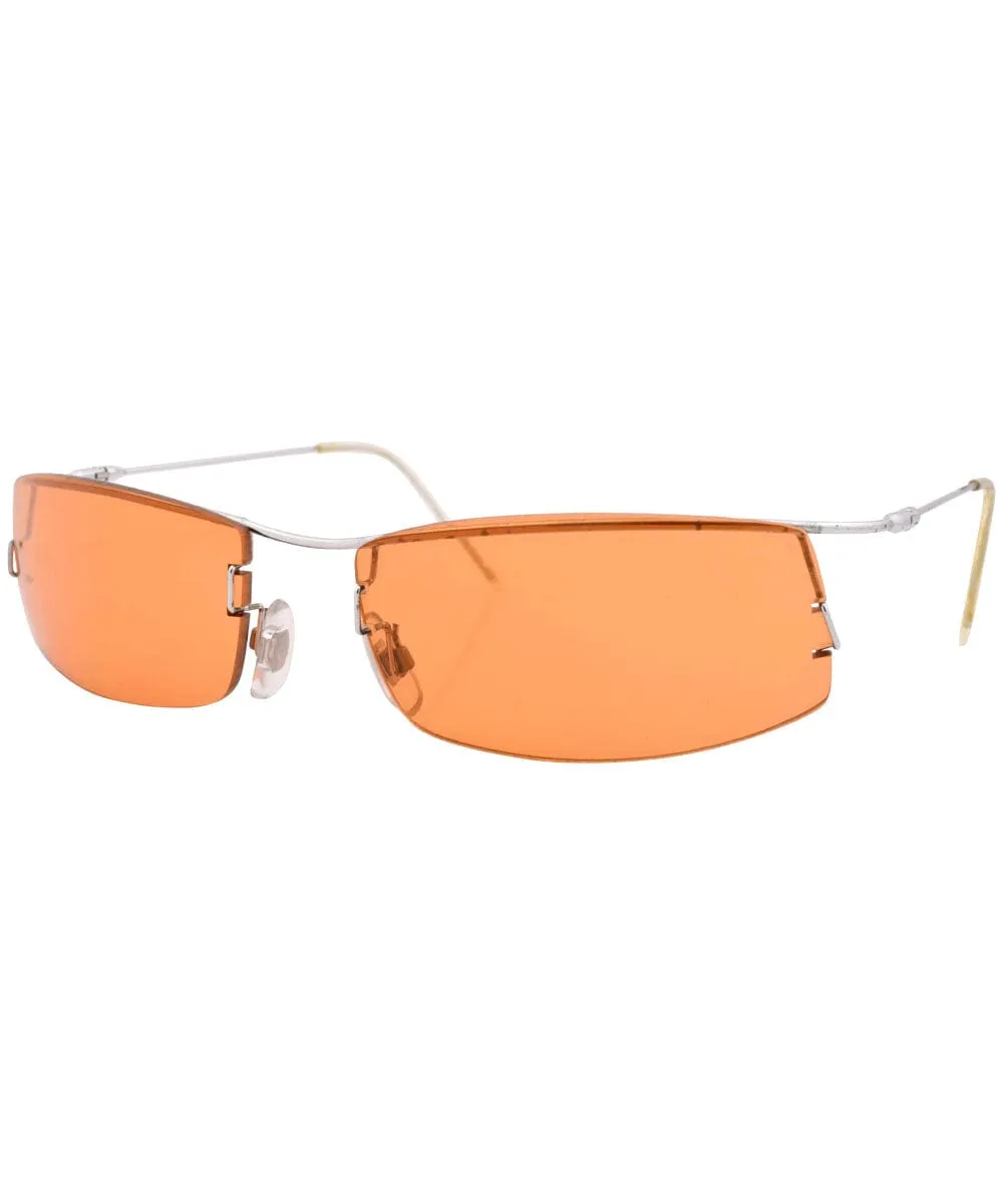 SLICKTATOR Silver/Orange Rimless Sunglasses sold by Giant Vintage product image thumbnail 2