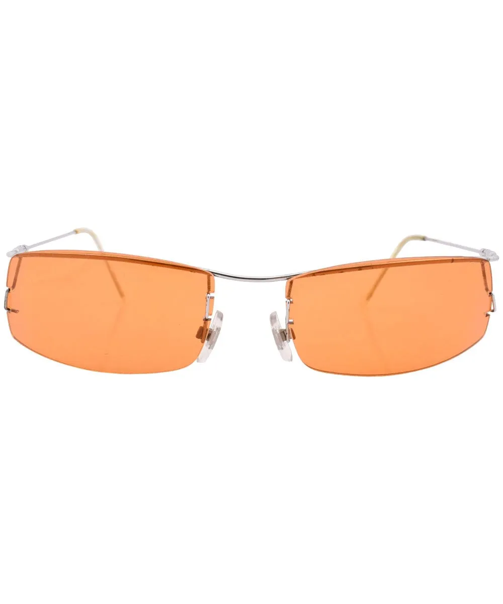 SLICKTATOR Silver/Orange Rimless Sunglasses sold by Giant Vintage product image thumbnail 3