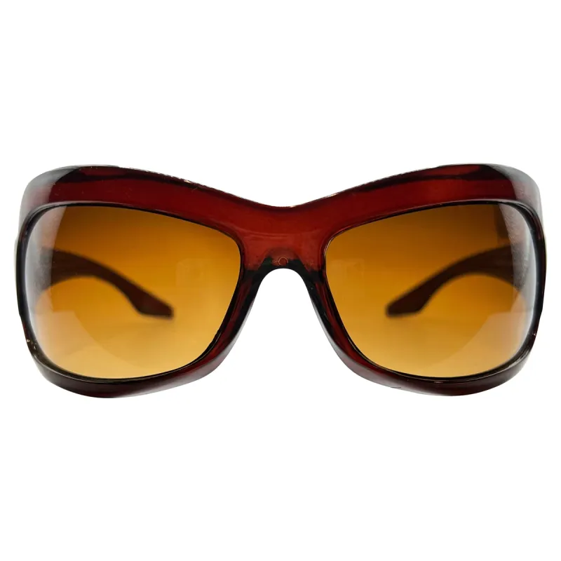 NO-NO Jelly Brown/Amber Indie Sunglasses sold by Giant Vintage