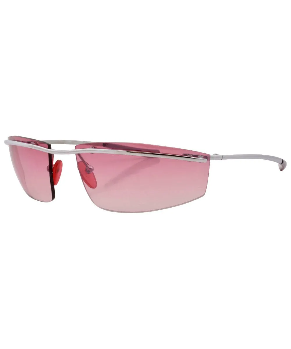 BEMUSE Pink Rimless Sunglasses sold by Giant Vintage product image thumbnail 2