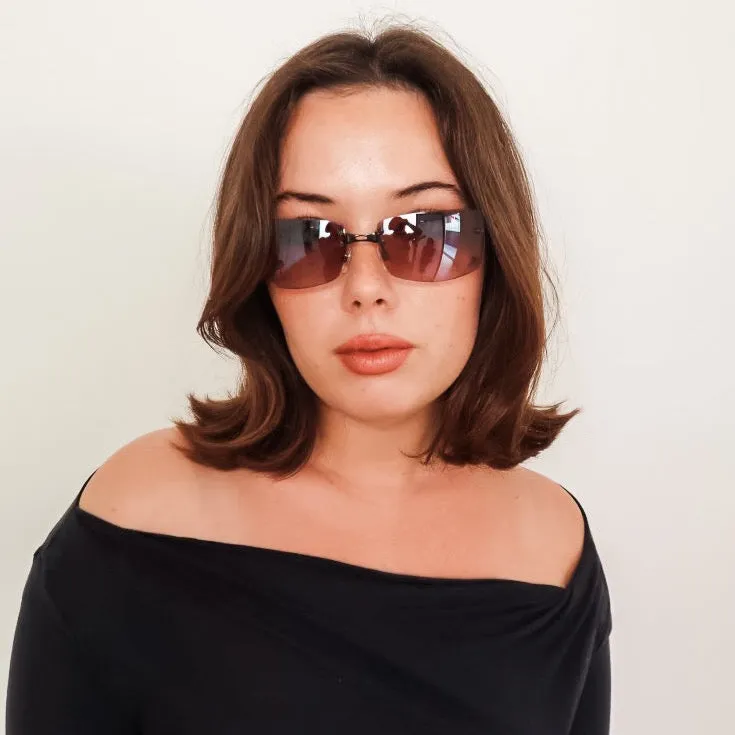 GLITTER Rimless Sunglasses sold by Giant Vintage product image thumbnail 2