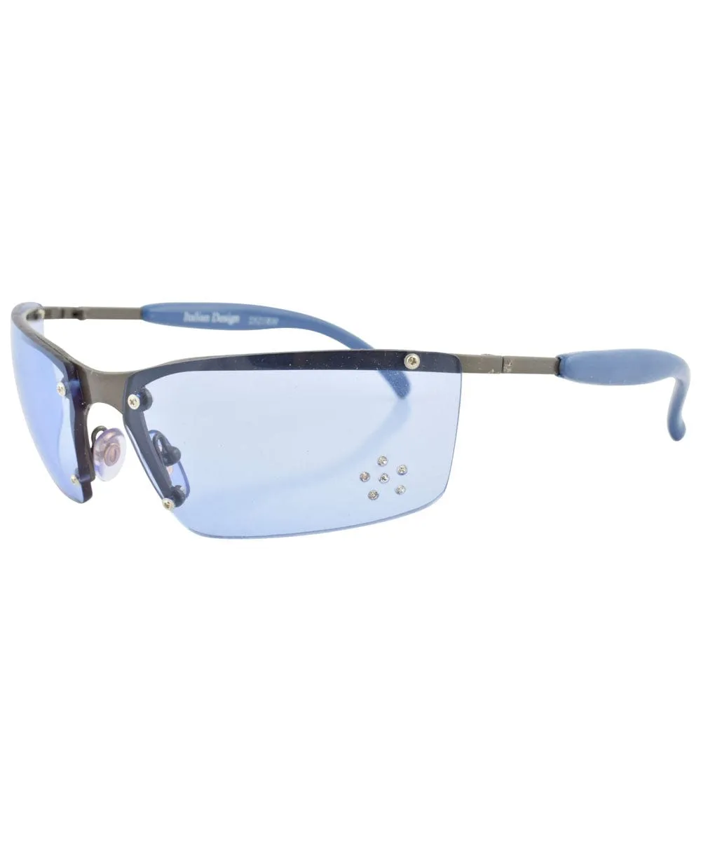 AMBIGUOUS Blue Rimless Sunglasses sold by Giant Vintage product image thumbnail 2